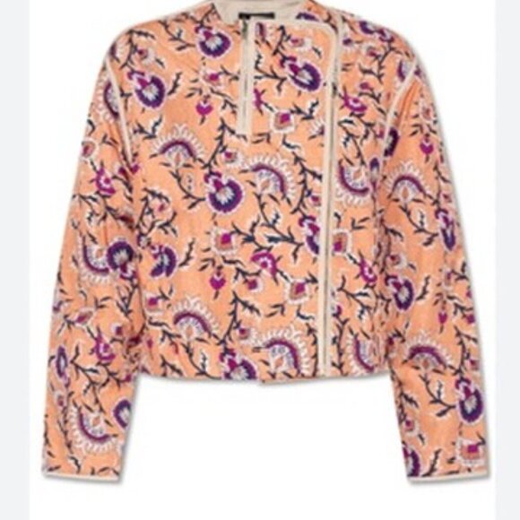 ISABEL MARANT Amidala Floral Reversible Asymmetric Crop Jacket, NWOT, Size 38 - Picture 1 of 13